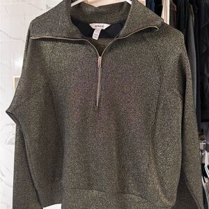 Spanx AirEssentials half zip with shimmer gold